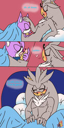 anthro bed blaze_the_cat blush cat chacumera closed_eyes duo english_text fangs feline fellatio female fur heart hedgehog inside licking male mammal open_mouth oral penis_lick pillow saliva sex silver_the_hedgehog simple_background sonic_(series) straight teeth text tongue tongue_out rating:Explicit score:10 user:bot