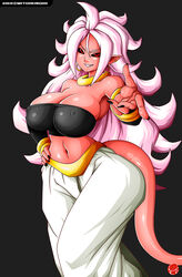 1girls 2010s android_21 big_breasts black_sclera breasts cleavage dark_persona dragon_ball dragon_ball_fighterz female female_only fully_clothed humanoid large_breasts long_hair looking_at_viewer majin majin_android_21 monster_girl pink_skin pointy_ears red_eyes solo tail white_hair witchking00 rating:Questionable score:105 user:justausername