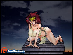 1girls ahe_gao all_fours big_ass big_breasts demona disney dominique_destine female female_only gargoyles human human_only jago_dibuja long_hair nipples see-through solo rating:Explicit score:16 user:xieraku