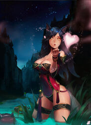 3girls ahri annie_hastur blowing_kiss cleavage eyes heart imminent_rape instant-ip large_breasts league_of_legends outdoors riot_games river sky starry_sky tagme teemo rating:Explicit score:183 user:21321