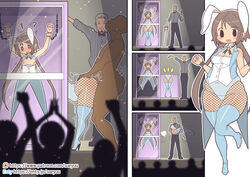 animal_ears ass bandage blush breasts bunny_girl bunnysuit chains clothing comic dark-skinned_male female forced forced_presentation from_behind instant_loss_2koma legs_together long_hair magic magic_box magic_trick magician male mob_face nipples open_mouth portal_(object) rape restrained sex smile sueyuu wide_hips rating:Explicit score:529 user:bot