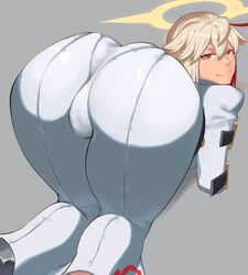 all_fours ass blonde_hair guilty_gear halo jack-o'_valentine looking_at_viewer looking_back looking_over_shoulder pantylines red_eyes suwaiya tagme top-down_bottom-up rating:Questionable score:277 user:AbsoluteTerritory