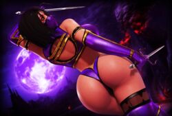 1girls 3d ass back big_ass black_hair breasts clothed dat_ass female female_only hips large_breasts looking_at_viewer looking_back mask mileena mortal_kombat mortal_kombat_x orange_eyes rasmus-the-owl revealing_clothes solo solo_female thick_thighs thighhighs thighs weapon wide_hips rating:Questionable score:311 user:Rasmus-The-Owl