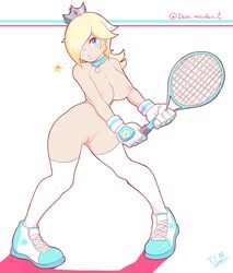 absurdres areolae big_breasts blonde_hair breasts female female_only highres large_breasts long_hair looking_at_viewer mario_(series) mario_tennis nintendo nipples princess_rosalina pussy solo theironmountain thighhighs rating:Explicit score:112 user:justausername