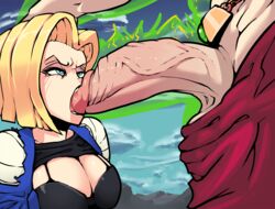 alternate_version_available android_18 angry big_penis black_bra blonde_hair blue_eyes bob_cut boxman bra breasts broly broly_(dragon_ball_z)_1993 cleavage club_shaped_penis defeated dragon_ball dragon_ball_z dubious_consent fellatio female glans_biting hand_on_another's_head hand_on_head head_grab highres huge_cock jacket just_the_tip large_breasts legendary_super_saiyan light-skinned_male light_skin looking_at_another maledom oral penis penis_biting penis_out raglan_sleeves rape resisting retracted_foreskin shirt_lift shirt_up short_hair solo_focus standing straight straight_sex thick_penis uncensored upper_body vein veiny_penis rating:Explicit score:554 user:Anonymous77