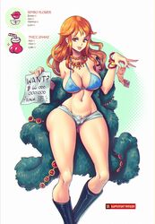 1girls big_breasts bikini_bra bimbo bimbo_flower bimbofication bra bracelets breasts busty cleavage condom female female_only hotpants hourglass_figure large_breasts looking_at_viewer nami navel nipple_bulge offscreen_character one_piece prostitution short_shorts short_sleeves shorts shounen_jump solo supersatanson thicc_shake unzipped voluptuous wide_hips rating:Questionable score:273 user:justausername