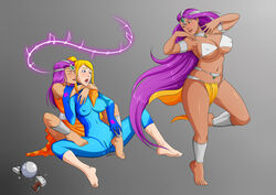 2girls anklet barefoot belly_dancer blonde_hair blush bodysuit breasts clothing covered_navel dancing dark-skinned_female dark_skin dragon_quest dragon_quest_iv erect_nipples erect_nipples_under_clothes feet female female_only human hypnosis interracial large_breasts lips lipstick long_hair looking_at_another looking_back maya_mahabala medium_breasts meena_mahabala metroid mind_control moaning multiple_girls navel nintendo oo_sebastian_oo open_mouth ponytail purple_hair pussy_juice pussy_juice_puddle samus_aran siblings singing sisters skin_tight smile spread_legs tiptoes toes twins yuri zero_suit zero_suit_samus rating:Questionable score:67 user:luls