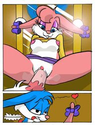 anthro babs_bunny buster_bunny comic female fur furry male mammal missionary missionary_position rabbit spread_legs spreading straight table_lotus table_lotus_position tagme tiny_toon_adventures uncensored vaginal vaginal_penetration rating:Explicit score:8 user:bot