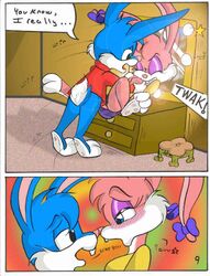 anthro babs_bunny buster_bunny comic female fur furry male mammal rabbit straight tagme tiny_toon_adventures uncensored rating:Explicit score:6 user:bot