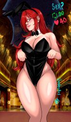  1girls big_breasts blush bunny_ears bunnysuit female parasoul skullgirls thick_thighs vicdezart  rating:explicit score: user:bot