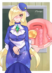 1girls alternate_costume anal_beads anal_object_insertion anus bladder blonde_hair blush clothed_masturbation clothing cross_section embarrassed female female_only female_penetrated green_eyes hidden hidden_vibrator human in_public lusamine_(pokemon) masturbation nintendo norza pokemon pokemon_sm pussy sex_toy skirt stealth stealth_masturbation tagme urethra vagina vaginal_object_insertion vibrator vibrator_under_clothes x-ray rating:Explicit score:93 user:ScipioMaior