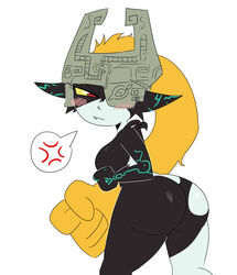 anger_vein ass back_view blush body_markings breasts clenched_fist curvy cute_fang dat_ass eyelashes female female_only helmet huge_ass imp imp_midna jinu large_breasts long_hair looking_back midna nintendo orange_hair pointy_ears prehensile_hair red_eyes sideboob solo standing the_legend_of_zelda twilight_princess very_long_hair white_background yellow_sclera rating:Explicit score:60 user:SolemnTagger