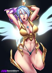 alternate_costume breasts chaos_and_order_series cleavage dawnbringer_riven female female_only league_of_legends looking_at_viewer lord_dominik open_mouth panties riot_games riven solo rating:Questionable score:34 user:justausername