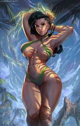 1girls abs big_breasts bikini breasts capcom cleavage cutesexyrobutts dark-skinned_female dark_skin female female_only large_breasts latina laura_matsuda long_hair looking_at_viewer pinup redbone solo street_fighter street_fighter_v video_games rating:Questionable score:235 user:justausername