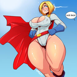 1girls blonde_hair blue_eyes breasts cameltoe cleavage cleavage_cutout dc dc_comics dialogue female female_only huge_breasts innie_pussy kara_zor-l karen_starr numbnutus power_girl short_hair solo superman_(series) wide_hips rating:Explicit score:225 user:PornClassHero