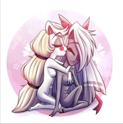 2d 2girls barefoot blonde_hair canon_couple charlie_morningstar_(hazbin_hotel) cuddling cute grey_skin hazbin_hotel hug_from_behind kissing no_sex nonsexual_nudity small_breasts soft soft_color soft_shading vaggie_(hazbin_hotel) vivienne_medrano vivziepop warm_colors white_skin wholesome yuri zealotiv rating:Explicit score:36 user:DiddyDoodat