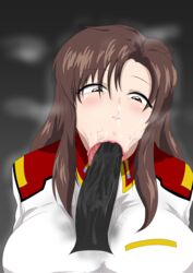  1girls :>= ari_man artist_request big_breasts big_penis black_penis blowjob blowjob_face breasts brown_hair censored color dark-skinned_male dark_skin fellatio fellatio_face female female_focus gundam gundam_seed hi_res huge_breasts huge_cock interracial large_breasts large_penis light-skinned_female lips lipstick long_hair looking_at_penis looking_pleasured mature mature_female milf murrue_ramius naughty_face oral oral_sex penis penis_out pubic_hair pubic_hair_in_mouth saliva sex sloppy sloppy_blowjob stray_pubic_hair sucking sucking_penis sweat sweating tongue tongue_around_penis tongue_out uniform vacuum_blowjob vacuum_fellatio  rating:explicit score: user:lisergical