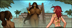  big_breasts goddess gold_jewelry hank_bobcat red_hair temple  rating:explicit score: user:tankshark69