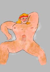 1boy bara duolingo eddy_(duolingo) hairy hairy_male long_hair male male_only muscular muscular_male musk musk_clouds musky_cock sportswear sweat sweat_stain sweaty rating:Explicit score:1 user:icedream