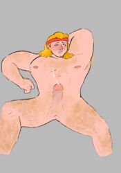 1boy bara duolingo eddy_(duolingo) hairy hairy_male long_hair male male_only muscular muscular_male sportswear rating:Explicit score:1 user:icedream