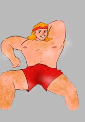 1boy bara duolingo eddy_(duolingo) hairy hairy_male long_hair male male_only muscular muscular_male musk musk_clouds musky_cock sportswear sweat sweat_stain sweaty rating:Explicit score:1 user:icedream