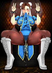 abuse beaten blush bruise cage_match capcom chun-li defeated forced_presentation fully_clothed humiliation moyashi pantyhose peeing peeing_self street_fighter tears tire rating:Explicit score:64 user:bot