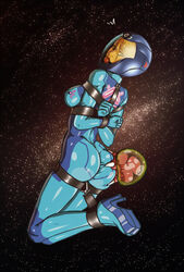 1girls 2017 arms_behind_back ass ass_cleavage ass_grab ball_gag blonde_hair blue_bodysuit blue_eyes bodysuit bondage bound breasts bubble_ass bubble_butt chained female female_only gag gagged heels helmet light-skinned_female light_skin metroid metroid_(creature) reptileye samus_aran seductive_pose skin_tight solo solo_female space tied_arms tied_legs tied_up tight_clothes tight_clothing voluptuous voluptuous_female zero_suit_samus rating:Explicit score:44 user:VEBbeast