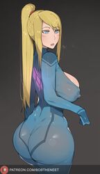 1girls ass_focus bimbo blonde_hair blue_eyes bobtheneet bodysuit breasts female huge_ass huge_breasts light-skinned_female light_skin long_hair massive_breasts metroid nintendo nipples_visible_through_clothing samus_aran solo zero_suit zero_suit_samus rating:Explicit score:330 user:Aeolus_HX