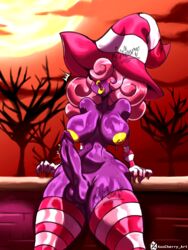  1futa areolae axocherry balls big_breasts big_penis breasts cap erect_penis erection futa_only futanari humanoid humanoid_penis mario_(series) nipples nude paper_mario paper_mario:_the_thousand-year_door penis pink_hair precum purple_skin self_upload sleeves socks solo standing surprised testicles thick_thighs vivian_(paper_mario) wide_hips  rating:explicit score: user:axocherry