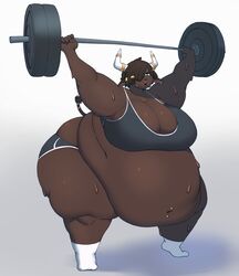 1girls 2023 animal_ears ass barbell bbw belly belly_overhang belly_piercing big_ass big_belly big_breasts black_hair breasts cleavage cow_ears cow_girl cow_horns cow_tail dark-skinned_female exercise fat fat_arms fat_ass fat_female fat_thighs fat_woman gigantic_belly horn_ring huge_ass huge_belly huge_breasts kemonomimi morbidly_obese morbidly_obese_female mralguienynadie obese obese_female overweight overweight_female piercing short_hair socks sports_bra sportswear ssbbw sweat sweating tail thick_thighs thighs ussbbw weight_lifting white_socks wide_hips rating:Questionable score:44 user:Verissmo