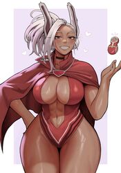 1girls boku_no_hero_academia breasts brown_skin cosplay dark-skinned_female dark_skin female gud0c hips huge_breasts large_breasts long_hair matryoshka_doll miruko momo_yaoyorozu_(cosplay) my_hero_academia rabbit_ears red_eyes rumi_usagiyama thick_thighs thighs white_hair wide_hips rating:Questionable score:187 user:Aeolus_HX