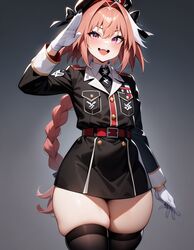 ai_generated artist_request astolfo_(fate) cute fascism femboy military military_cap military_uniform nazi no_visible_genitalia salute skindentation tetillas tetillas_(artist) thick_thighs thighhighs trap rating:Explicit score:70 user:Tetillas