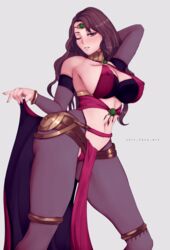 1girls alternate_costume armpits ass bare_midriff bodystocking brown_hair dancer dorothea_arnault dorothea_arnault_(plegian) female female_focus female_only fire_emblem fire_emblem:_three_houses fire_emblem_heroes green_eyes harem_outfit large_breasts long_hair looking_at_viewer nintendo nipple_bulge one_eye_closed seductive seductive_smile smile thick_thighs voluptuous wide_hips wink zelc-face rating:Questionable score:128 user:DBKX