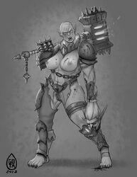 2018 abs areolae armor barefoot belt blackhand blizzard_entertainment blood blood_on_weapon breasts chains dated disembodied_head facial_scar feet female female_only female_pubic_hair front_view full_body functionally_nude gauntlets gotalex greyscale hammer holding_weapon humanoid large_breasts legband melee_weapon monochrome muscles muscular_female nipples orc orc_female plate_armor pubic_hair pussy rule_63 scar severed_head sharp_toenails shin_guards shoulder_armor signature solo spikes standing stirrup_legwear toeless_footwear toes torn_clothes tusks warcraft warhammer_(weapon) warlords_of_draenor weapon weapon_over_shoulder world_of_warcraft rating:Explicit score:69 user:SolemnTagger