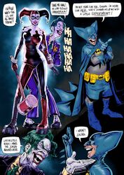 1girls 2boys batman_(series) batmite big_breasts bodysuit clowning_around_(batmite_vs_harley_quinn)_(comic) comic comic_page dc dc_comics dialogue digital_drawing_(artwork) eyebrows eyelashes eyes female fenris_comix hair harley_quinn harley_quinn_(classic) light-skinned_female light_skin lips male multiple_boys speech_bubble the_joker rating:Questionable score:37 user:SILV3RBACK