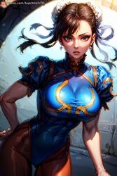 ai_generated asian_clothing asian_female big_breasts breasts brown_eyes brown_hair chun-li curvy curvy_female curvy_figure female female_only large_breasts looking_at_viewer muscular muscular_female solo solo_female street_fighter street_fighter_6 street_fighter_v supr3metr rating:Questionable score:27 user:Supr3meTrex