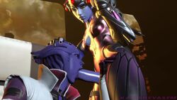 3d animated aria_t'loak asari blizzard_entertainment fellatio futa futa_on_female futanari intersex kamadeva mass_effect no_sound oral overwatch video widowmaker rating:Explicit score:153 user:Mrkama