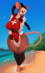 anthro big_breasts black_hair female mouse_girl neozoa swimsuit rating:Explicit score:51 user:Aqua25