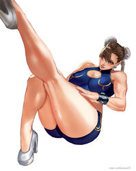 big_breasts breasts chun-li cleavage female female_only high_heels kasai_x3 large_breasts lejeanx3 muscles muscular muscular_female solo street_fighter rating:Questionable score:183 user:justausername