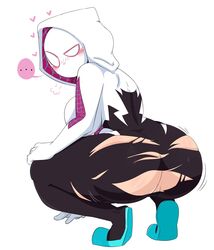 1girls ass blush breasts cleavage dat_ass female female_only gwen_stacy gwen_stacy_(spider-verse) jinu looking_at_viewer looking_back marvel pussy solo spider-gwen spider-man:_into_the_spider-verse spider-man_(series) squatting torn_clothes rating:Explicit score:476 user:justausername