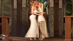 2girls 3d animated blonde_hair bride church closed_eyes clothed dead_or_alive edit female female_only high_heels honoka_(doa) human kissing large_breasts long_hair lordaardvark marie_rose nexus763 open_toe_shoes petite pink_hair small_breasts sound sound_edit source_filmmaker stockings tecmo twintails video wedding_dress yuri rating:Safe score:194 user:nexus763