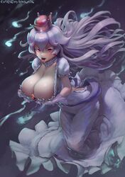 big_breasts boosette breasts cleavage cutesexyrobutts female female_only large_breasts looking_at_viewer mario_(series) new_super_mario_bros._u_deluxe nintendo open_mouth sharp_teeth solo tongue tongue_out rating:Questionable score:300 user:justausername