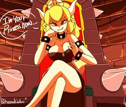 1girls 2018 animated areolae blonde_hair bouncing_breasts bowsette bracelet breast_fondling breasts civibes collar crossed_legs crown dialogue domination english_text eyebrows eyelashes fangs female female_only femdom fondling fondling_breast genderswap groping horns jewelry looking_at_viewer mario_(series) new_super_mario_bros._u_deluxe nintendo nipples no_sound red_eyes sharp_teeth shorter_than_10_seconds shorter_than_30_seconds sitting smile solo spiked_bracelet spiked_collar super_crown teeth text throne tongue video rating:Explicit score:487 user:viper757