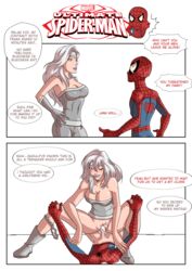 1boy 1girls age_difference cheating_boyfriend cleavage comic compensation cowgirl_position cum cum_in_pussy cum_inside dialogue english_text female female_on_top instant_loss_2koma large_breasts lipstick long_hair male marvel older_female panties_around_one_leg peter_parker recreator2099 sex silver_eyes silver_hair silver_sable silver_sablinova speech_bubble spider-man spider-man_(series) straight straight_hair text ultimate_spider-man vaginal_penetration younger_male rating:Explicit score:154 user:recreator2099