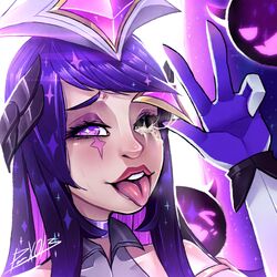 2021 cum cum_in_eye eye_socket league_of_legends multi_(league_of_legends) panteon013 peace_sign riot_games star_guardian star_guardian_series star_guardian_syndra syndra tongue_out rating:Explicit score:92 user:Basic_Egirl