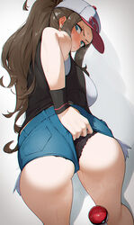 1girls alternate_breast_size ass blue_eyes blush booty_shorts breasts brown_hair bubble_butt denim_shorts female hat hi_res hilda_(pokemon) hizake jean_shorts kashu_(hizake) large_ass large_breasts light-skinned_female light_skin long_hair nintendo panties pokemon pokemon_bw ponytail short_shorts shorts rating:Questionable score:331 user:Aeolus_HX