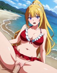  ai_generated bikini classroom_of_the_elite cowgirl_position karuizawa_kei ranwai youkoso_jitsuryoku_shijou_shugi_no_kyoushitsu_e  rating:explicit score: user:ranwai1009