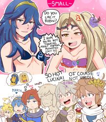 2girls absurdres armor bikini blonde_hair blue_hair breasts breath_of_the_wild cape cloud_strife corrin_(fire_emblem) corrin_(fire_emblem)_(male) crossover final_fantasy final_fantasy_vii fire_emblem fire_emblem:_mystery_of_the_emblem fire_emblem:_shadow_dragon_and_the_blade_of_light fire_emblem:_the_binding_blade fire_emblem_awakening fire_emblem_fates flat_chest flat_chested hairband headband highres jewelry karbuitt kid_icarus kid_icarus_uprising link long_hair lucina_(fire_emblem) marth_(fire_emblem) nintendo pit_(kid_icarus) plank_(ed_edd_n_eddy) pointy_ears ponytail robin_(fire_emblem) robin_(fire_emblem)_(male) roy_(fire_emblem) short_hair simple_background small_breasts smile super_smash_bros. swimsuit the_legend_of_zelda tiara tunic viridi white_hair rating:Safe score:276 user:V1H7U2