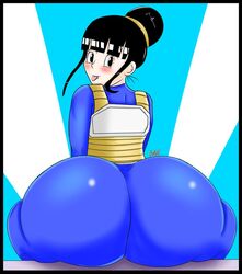 1girls ass battle_armor blaze_(artist) blush bodysuit chichi cosplay dat_ass dragon_ball dragon_ball_z female female_only hairbun milf tagme tongue_out vegeta_(cosplay) rating:Explicit score:100 user:Kinggking