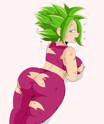 areolae ass ass_cleavage big_ass blue_eyes breasts butt_crack clothing dragon_ball dragon_ball_super earrings exposed_breasts female female_only green_hair hair heart huge_ass jinu kefla large_ass legendary_super_saiyan looking_back lying nipples open_mouth saiyan solo super_saiyan super_saiyan_2 thick_thighs thighs torn_clothes rating:Explicit score:409 user:EdgySexy